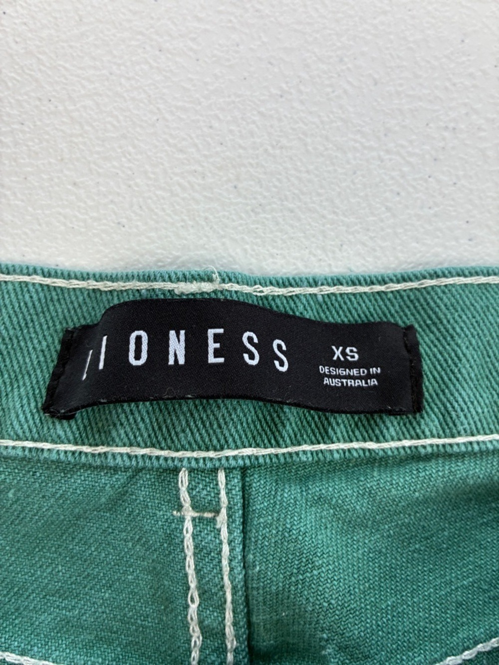 Lioness Miami Vice Barrel Jeans Cargo Pants Green/White Contrast Stitch XS/26 - Picture 8 of 9